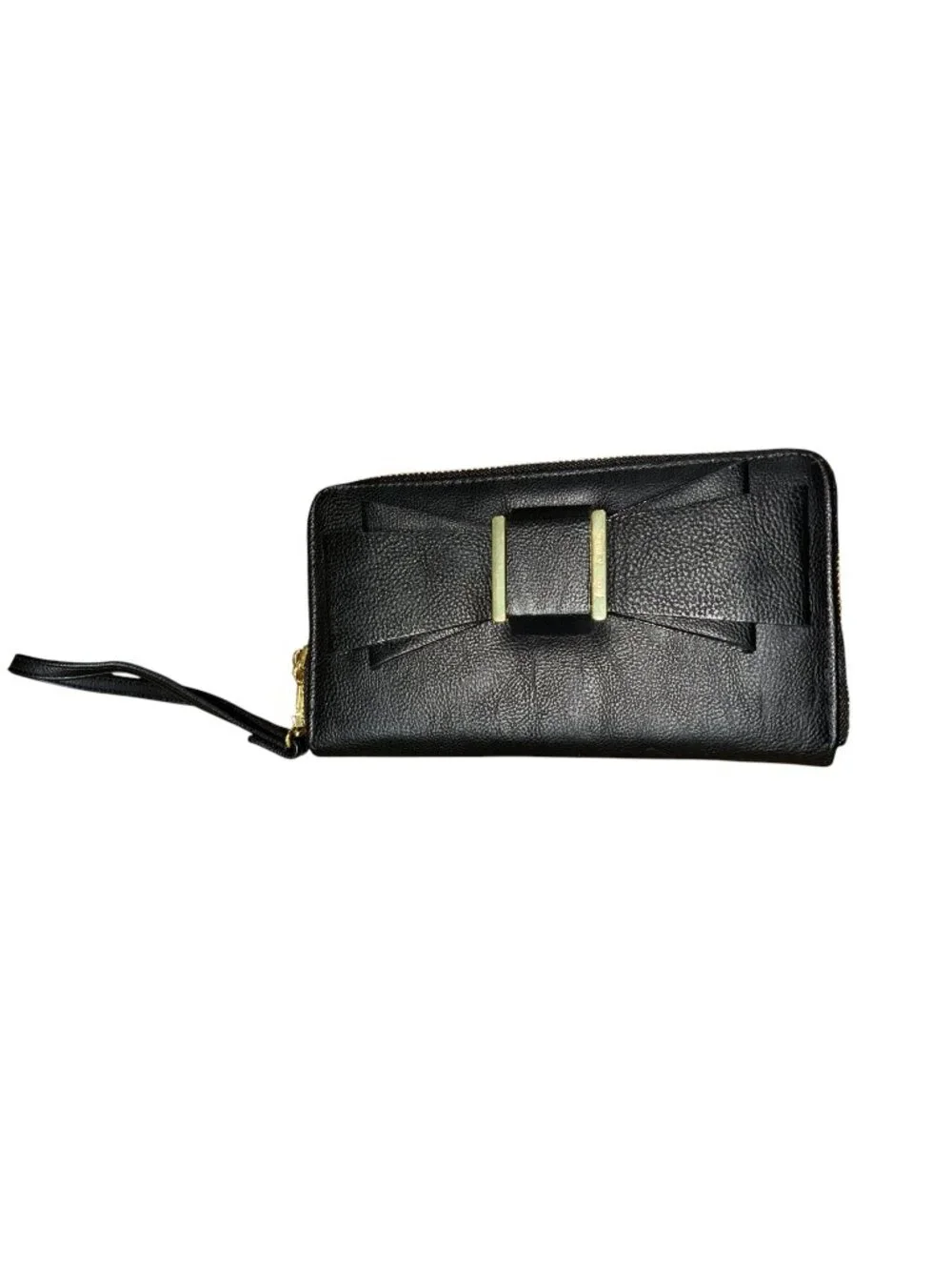 Betsy Johnson Wrist Clutch Wallet Black with Bow